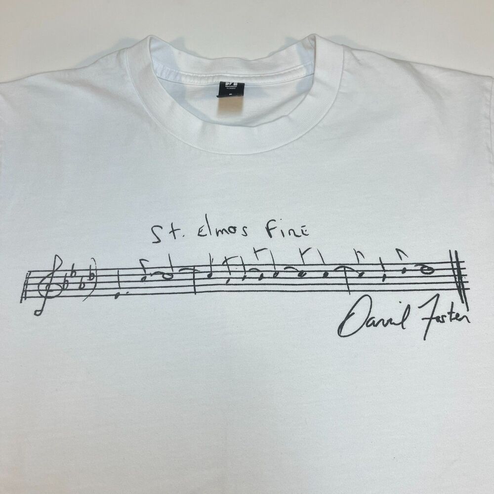 St. Elmos Fire Sheet Music Notes David FosterConcert Tour T Shirt Sz Mens S